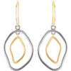 Sterling Silver & 14k Yellow Gold Open Silhouette Earrings