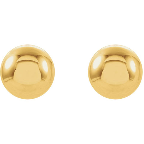 14k Yellow Gold Ball Stud Inverness Piercing Earrings