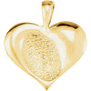 14K Yellow Gold 18.2X17.3mm Medium Heart Print Pendant
