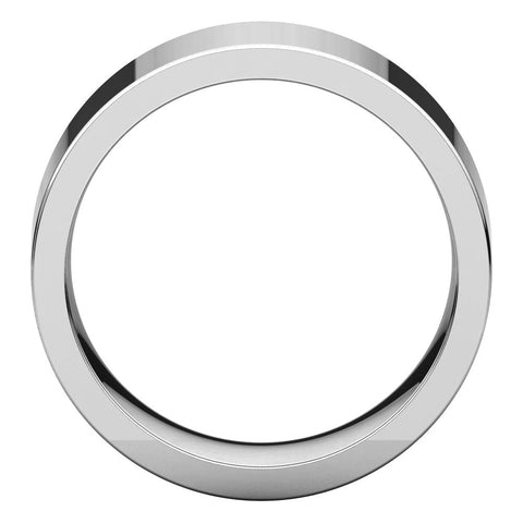 14k White Gold 8mm Flat Comfort Fit Band, Size 7.5