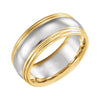 Two-Tone Comfort-Fit Wedding Band Ring in 14k White and Yellow Gold ( Size 7 )