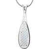 14k White Gold Sky Blue Topaz & .45 CTW Diamond Teardrop 18" Necklace