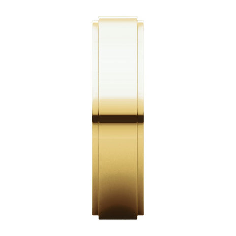 14k Yellow Gold 5mm Flat Edge Band, Size 10