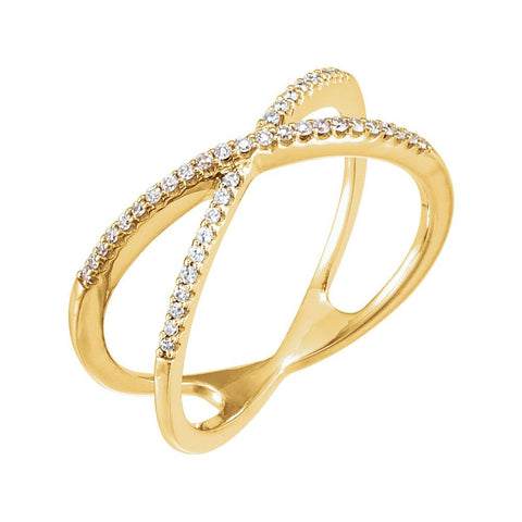 14k Yellow Gold 1/6 CTW Diamond Ring, Size 7