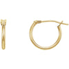 14K Yellow Gold 11mm Kids Hoop Earrings With Packaging
