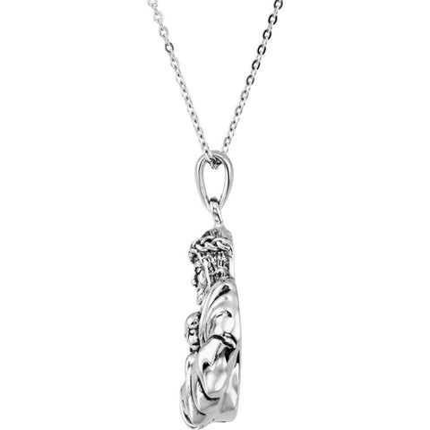 Sterling Silver God's Embrace of Love 18" Girl Necklace