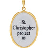 14k Yellow Gold 25x19.5mm St. Christopher Hand-Painted Porcelain Medal