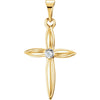 18.00x13.00 mm Cross Pendant with Diamond` in 14K Yellow Gold