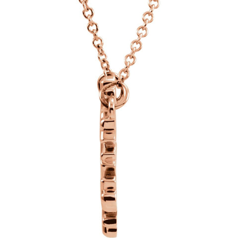 14k Rose Gold Snowflake 16" Necklace