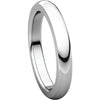 14k White Gold 3mm Heavy Comfort Fit Band, Size 7