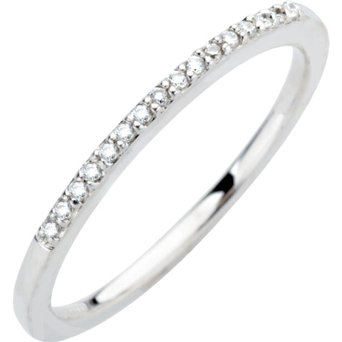 14k White Gold .08 CTW Diamond Band, Size 7
