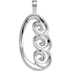 Freeform Pendant in 14k White Gold