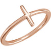 Sideways Cross Ring in 14K Rose Gold (Size 6)