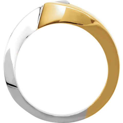 14K Yellow & White Bypass Ring, Size 6