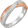 14k Rose Gold & White Gold 1/5 ctw. Diamond Anniversary Band, Size 6