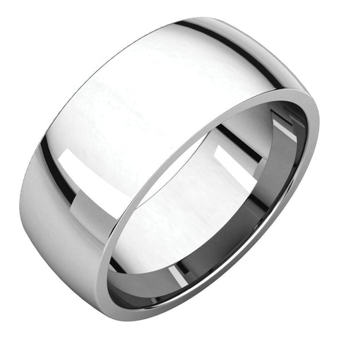 10k White Gold 8mm Light Comfort Fit Band, Size 8.5