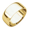 08.00 mm Half Round Light Wedding Band Ring in 14k Yellow Gold (Size 8.5 )