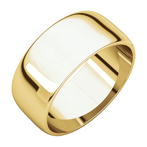 14k Yellow Gold 8mm Half Round Light Band, Size 5.5