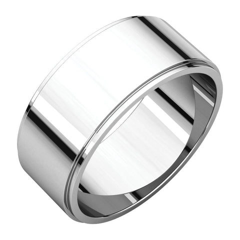 14k White Gold 8mm Flat Edge Band, Size 7