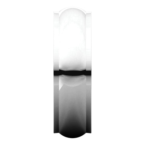 14k White Gold 6mm Half Round Edge Band, Size 8