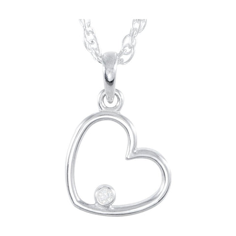 14k Yellow Gold .02 CTW Diamond Heart 18" Necklace