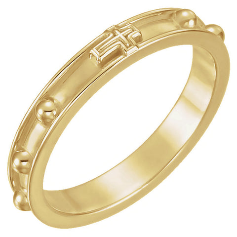 14k White Gold Rosary Ring Size 11