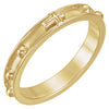 Rosary Ring with Raised Borders in 14k Yellow Gold ( Size 6 )