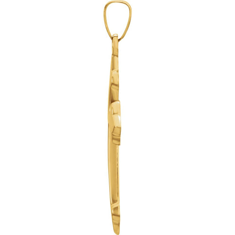 14k Yellow Gold 32.25x17.75mm Cross Pendant