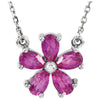 14K White Gold Chatham« Created Pink Sapphire 16-Inch Necklace