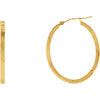 Oval Diamond Cut Hoop Earrings in 14K Yellow Gold