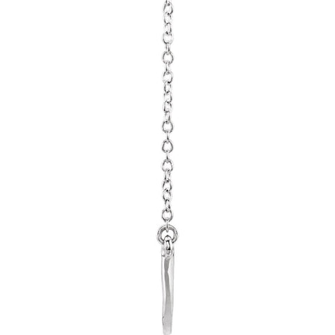 14k White Gold Curved 19.9" Bar Necklace