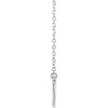 14k White Gold Curved 19.9" Bar Necklace