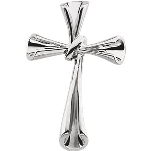 14k White Gold Cross Pendant