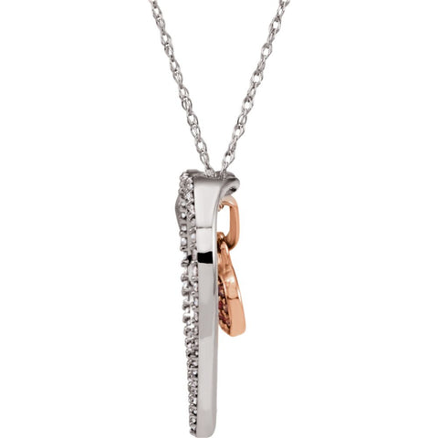 14k White Gold 1/3 CTW Diamond Heart 18" Necklace