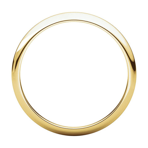 10k Yellow Gold 3mm Half Round Tapered Band, Size 7