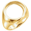 14k Yellow Gold 18mm Men's Coin Ring Mounting , Size 10