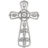 14k White Gold 0.05 ctw. Diamond Cross Pendant