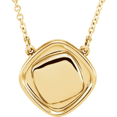14k Yellow Gold Cushion 18" Necklace
