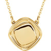 14K Yellow Gold Antique Square 18-Inch Necklace