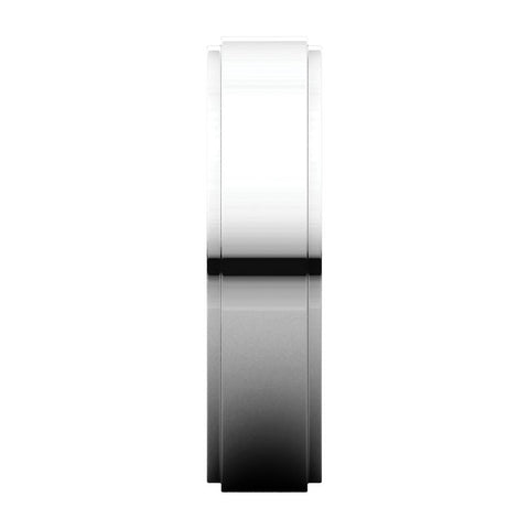14k White Gold 5mm Flat Edge Band, Size 8