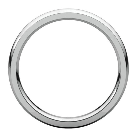 14k White Gold 4mm Comfort Fit Edge Band , Size 9