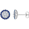 14k White Gold Blue Sapphire & 5/8 ctw. Diamond Earrings