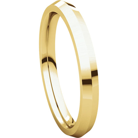 14k Yellow Gold 2.5mm Knife Edge Comfort Fit Band, Size 6