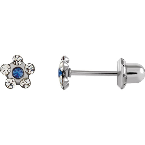 Flower Accented Inverness Piercing Earrings