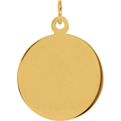 14k Yellow Gold 14.75mm Round St. Florian Medal