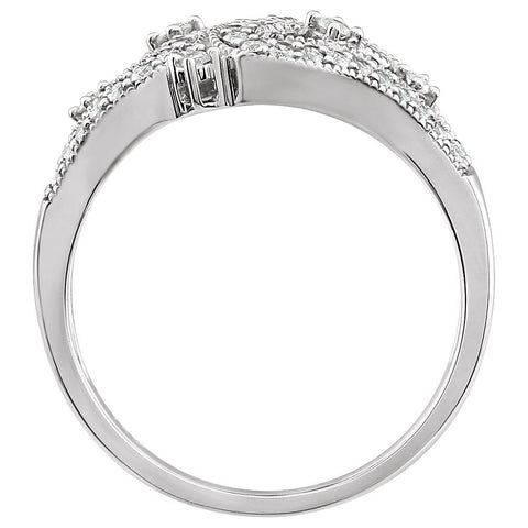 14k White Gold 3/8 CTW Diamond Ring, Size 7