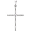 14K White Gold 0.03 CTW Diamond Beaded Cross Pendant