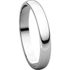 Sterling Silver 3mm Half Round Light Band, Size 7.5
