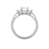 14k White Gold 4.5x4.5mm Round 1 CTW Diamond 3-Stone Engagement Ring, Size 7