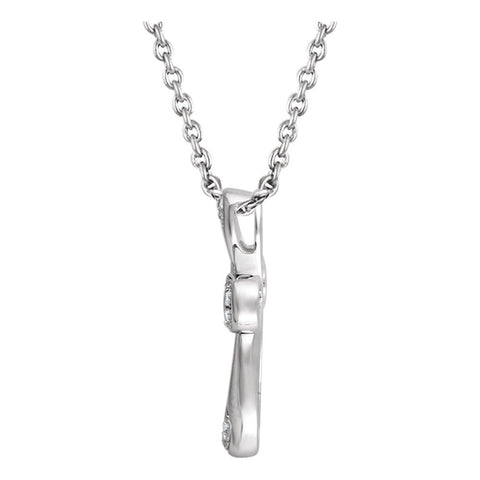 Sterling Silver 1/10 CTW Diamond Cross 18" Necklace